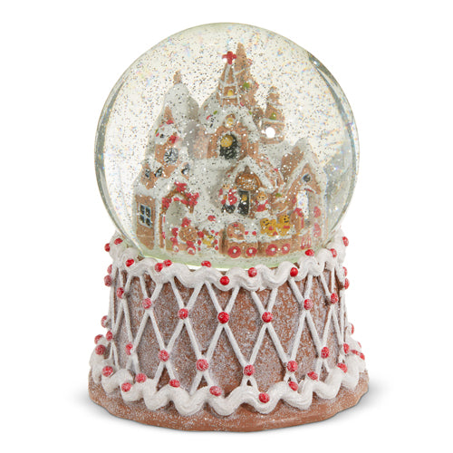 7" Gingerbread Town Lighted Swirling Glitter Water Globe