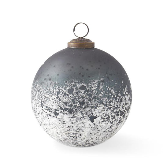 Dark Green & White Speckles Glass Ornament