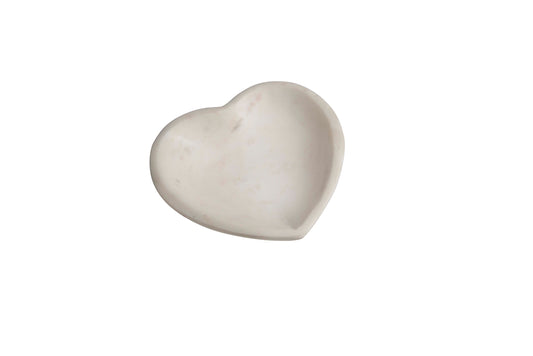 Small White Marble Heart Shaped Bowl