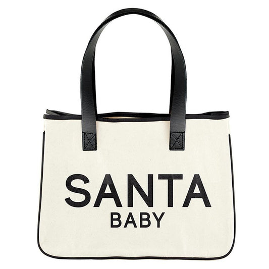 Santa Baby Mini Canvas Tote