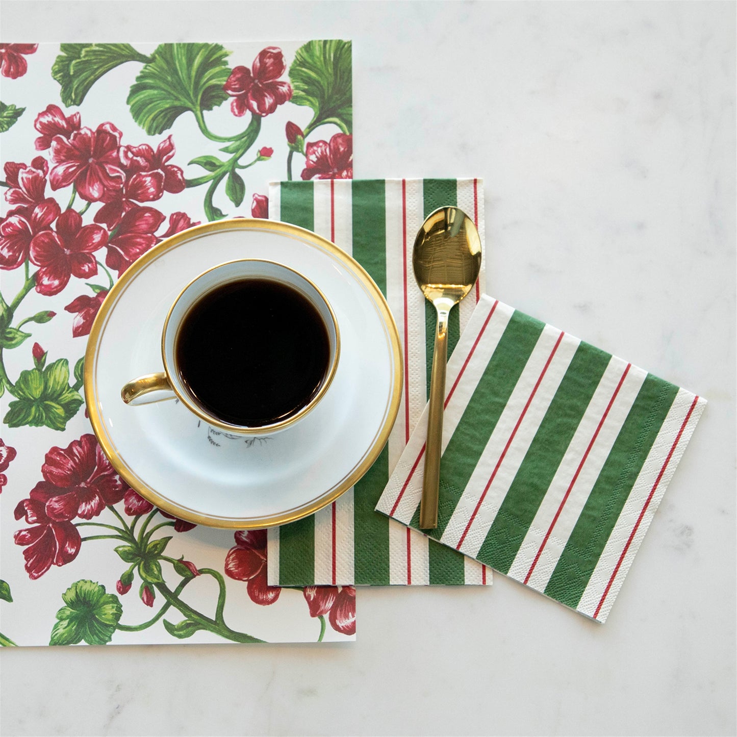 Green & Red Awning Stripe Napkin