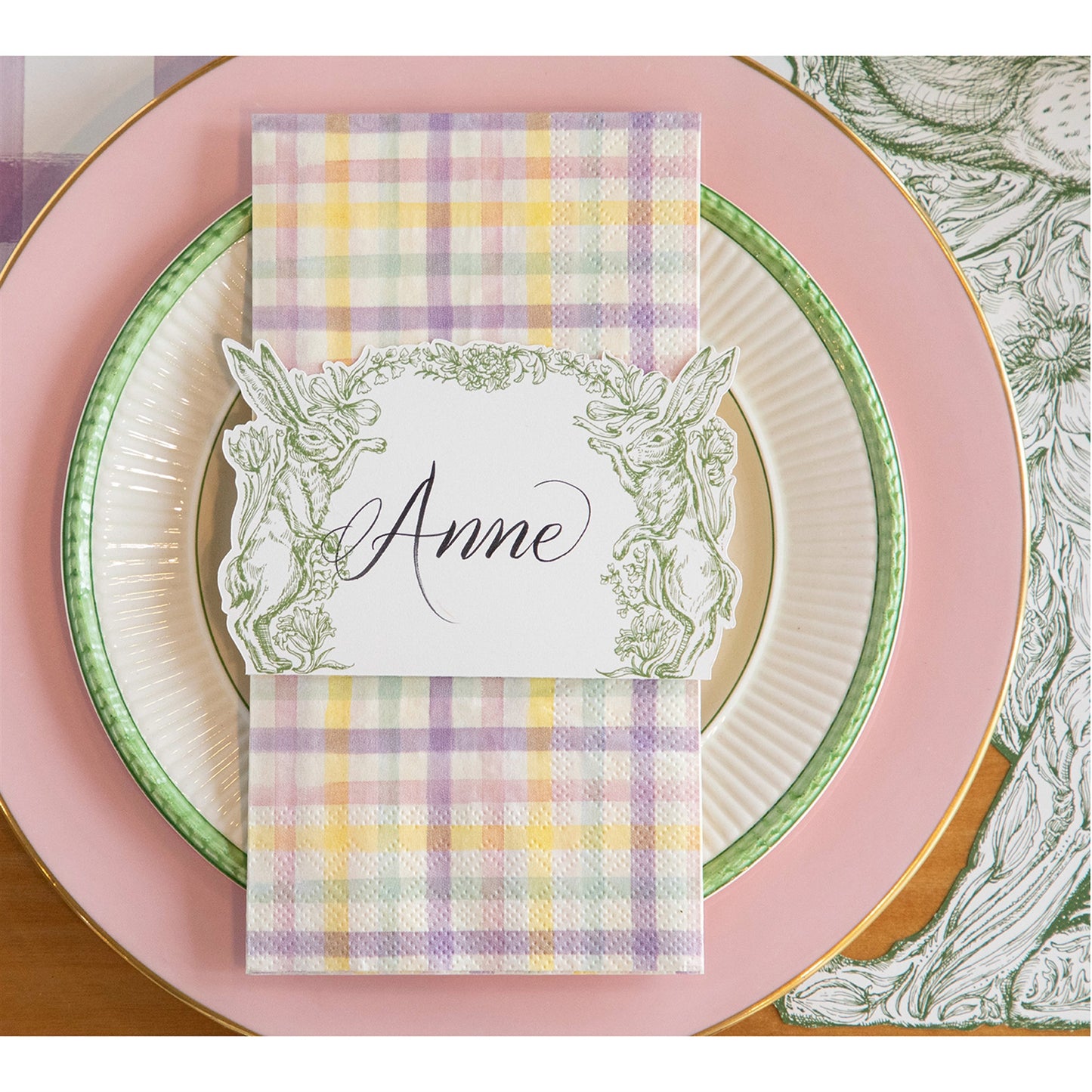 Spring Plaid Guest Napkins