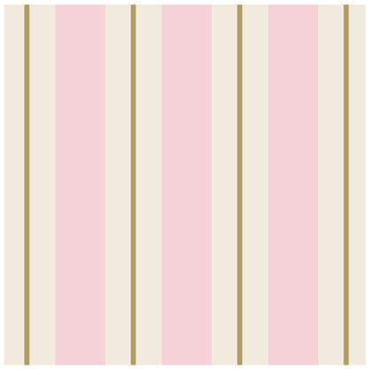 Pink & Gold Awning Stripe Cocktail Napkin