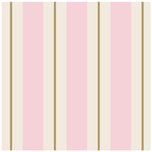 Pink & Gold Awning Stripe Cocktail Napkin