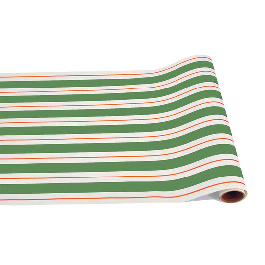 Red and Green Awning Stripe Table Runner