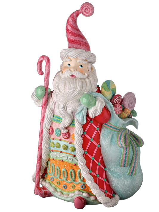 Pastel Peppermint Candy Santa