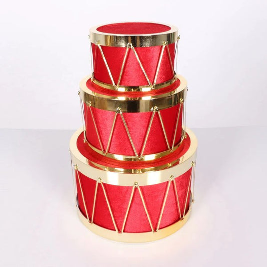 Shiny Red Fabric Drum