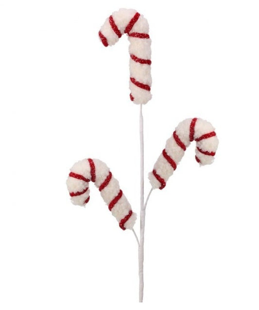 Chenille Glitter Candy Cane Spray