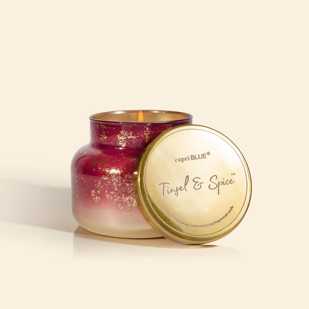 19oz Tinsel & Spice Glimmer Signature Jar Candle